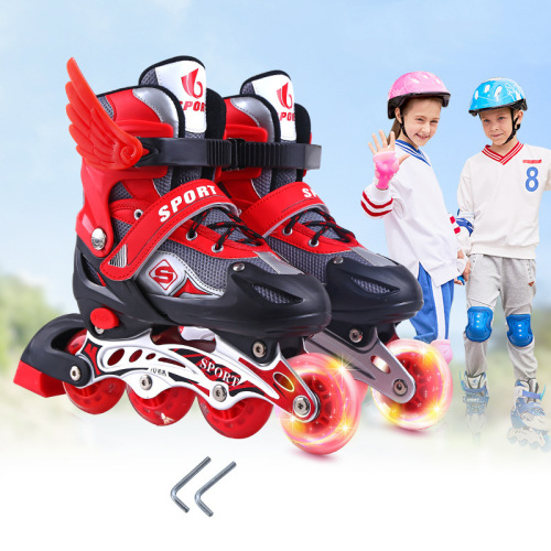 Manufacturer direct sales Children's roller skates Flashing roller skates Adjustable men and women wholesale 