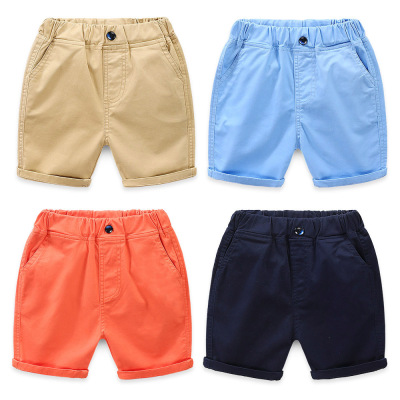 Boy Cotton casual shorts 2019 new pattern baby Solid Hot pants Children Sandy beach shorts