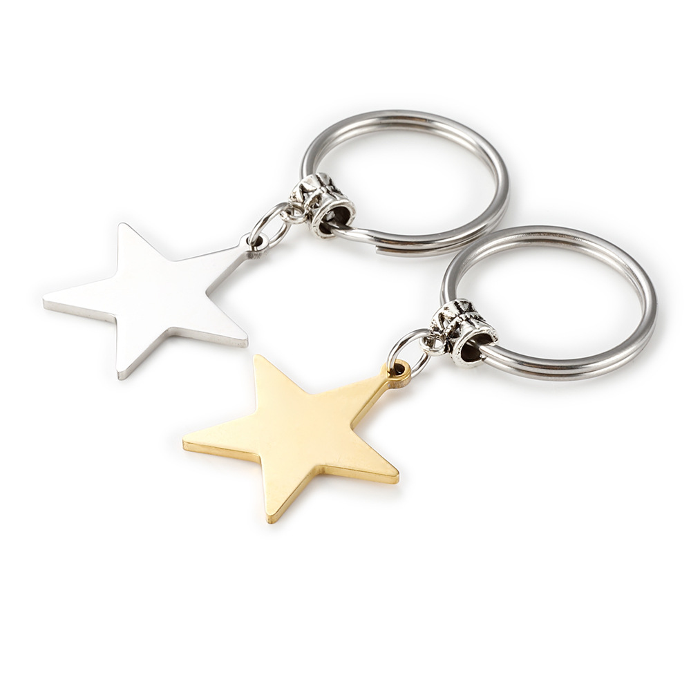 Daily Occasion Stainless Steel Material Fashion Star Stainless Steel Bag Pendant Keychain
