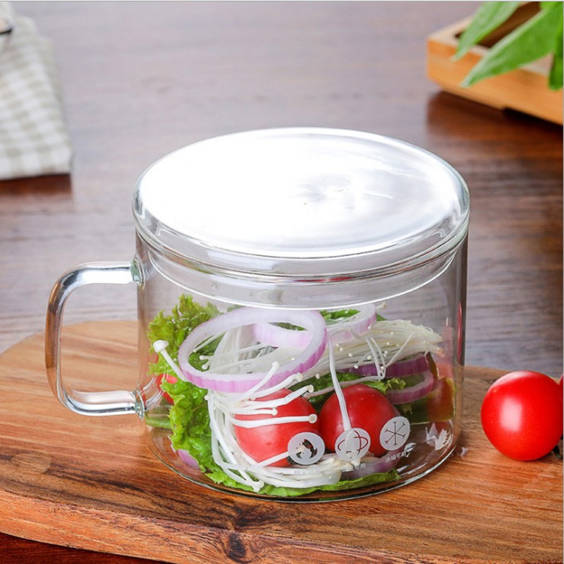 Olla de vidrio de borosilicato olla de fuego abierto olla de combustión directa estufa de cerámica eléctrica olla de vidrio con tapa de vidrio tazón de fideos instantáneos