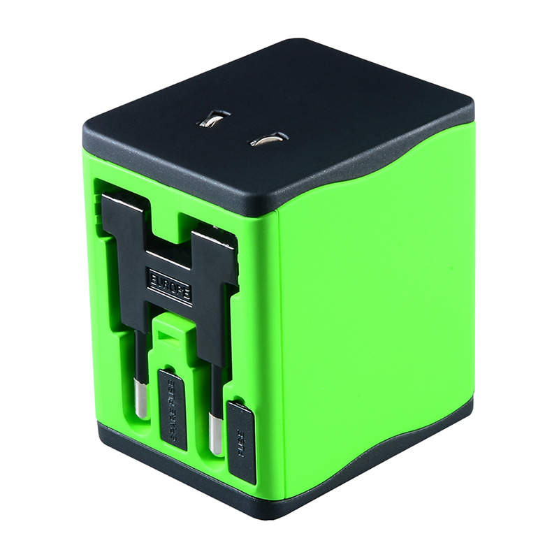 双USB转换插座 LOGO商标定制 企业宣传电子礼品 GA33 绿色