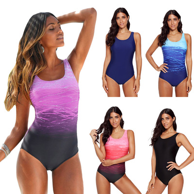 Amazon new pattern Gradient color Bikini overlapping straps Sternum Conjoined triangle Swimsuit Swimwear wholesale