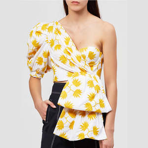 Spring and Summer Chequered Shirt Shoulder-bare Breast-wrap