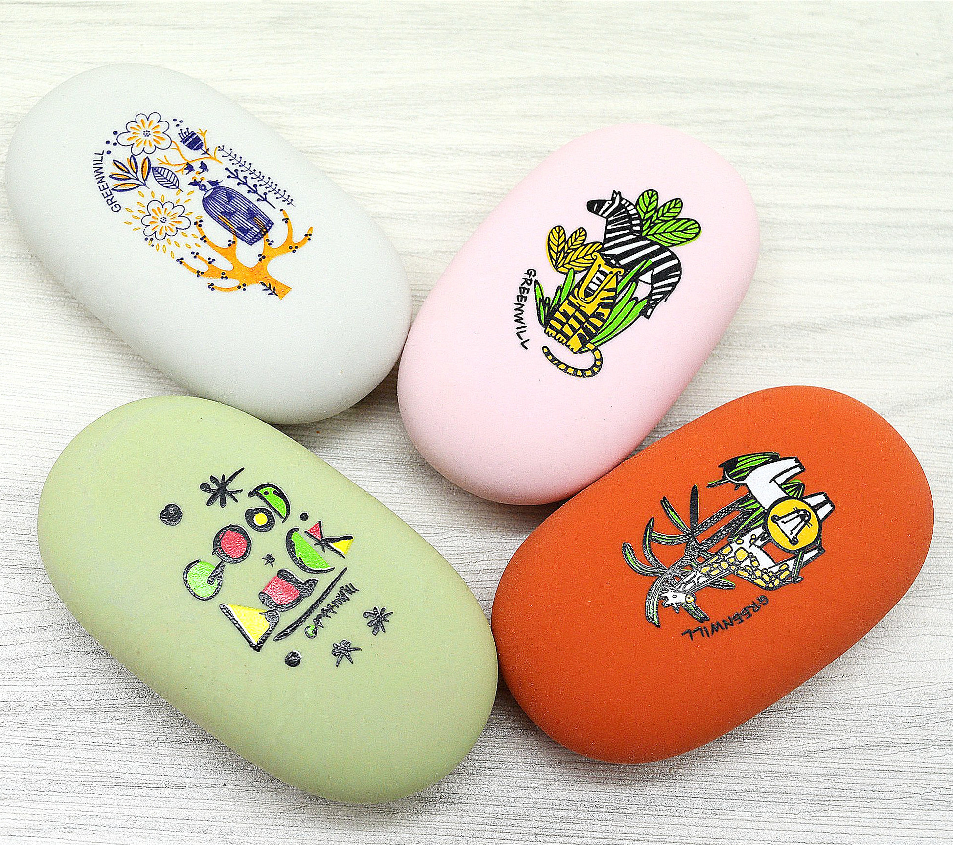 Borradores creativos de piedras de cauce en forma de borradores al por mayor procesamiento personalizado papelería para estudiantes de primaria