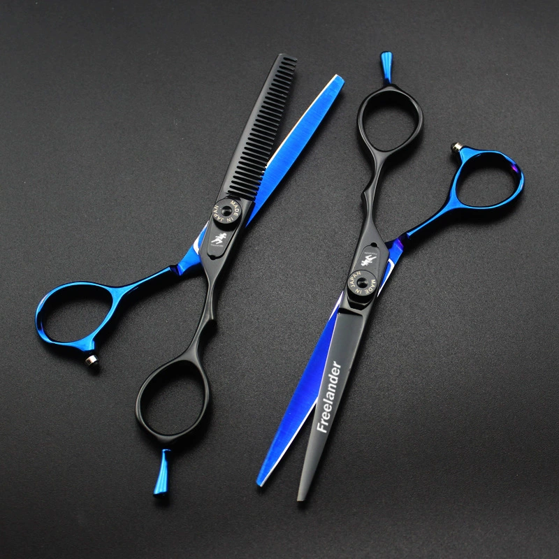 New 6.0 -inch God Walker Black and Blue Haoda Scissors Big Cheap Flatable Bangs Scissors Shear Shear thinner