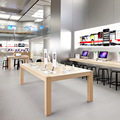 苹果专卖店整店设计 木质烤漆手机体验桌 靠墙电脑体验展示台定制