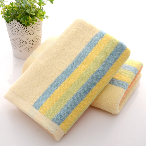 Factory Wholesale New Pure Cotton Striped Household Shower Towel with Larger Size for Men and Women Gym Yoga Exercise Towel