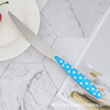 Rainbow -colored plastic handle stainless steel knife fork spoon dot and western tableware wave dot handle, bull buckle spoon