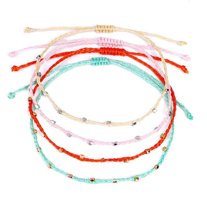 Style Ethnique Géométrique Ligne De Cire Tresser Alliage Femmes Bracelet De Cheville display picture 6