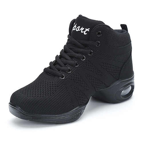Autumn tall-heel height-increasing dance shoes with soft soles, square dance shoes with mesh surface, adult dance shoes for jazz dance and modern dance