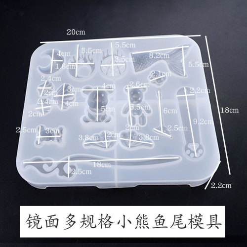 Poppy glue mold small violent bear fish tail hairpin shell moon cat claw bookmark wings silicone mold