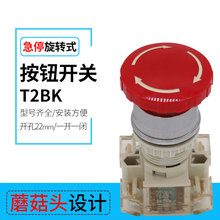 锁扣式急停自锁开关T2BKR-11ZS设备紧急停止带箭头控制按钮开关