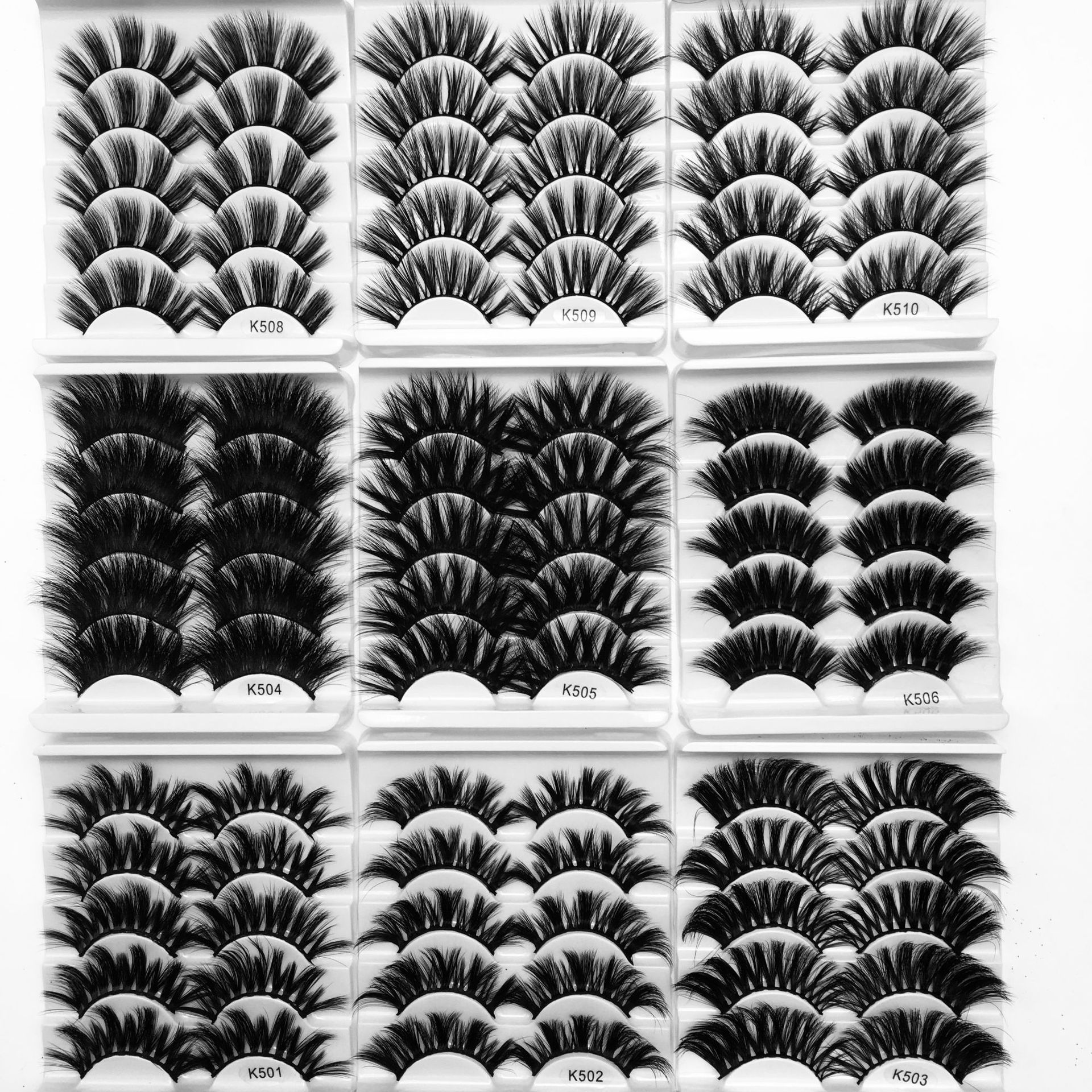 Fashion Mink Hair 5 Pairs Thick Natural Nude Makeup False Eyelashes display picture 3