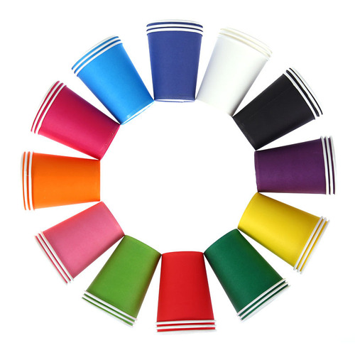 Wholesale diy disposable paper cups 10 colors mixed thickened color paper cups kindergarten children's handmade creative materials