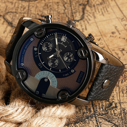 DZ Men's Watch Fashion Large Dial European and American Style Steel Strap Watch Sports Belt Quartz Watch Dropshipping