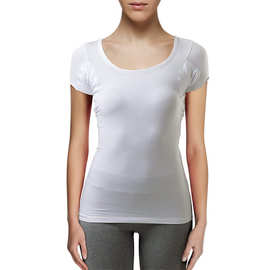 eBay亚马逊跨境直供女式莫代尔短袖t恤下腋双层吸汗锁异味设计