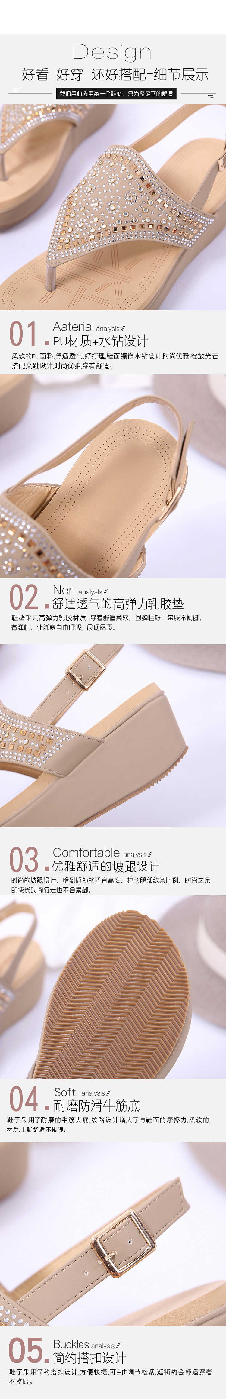 Cross-border sandals for women 2024 Summer New Style Crystal large-sized export foam thick-soled women shoes Shoes Specification drawing