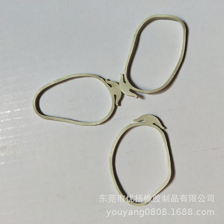 线束厂家用环保高弹力白色大头橡皮筋 钩形橡皮筋异型皮套