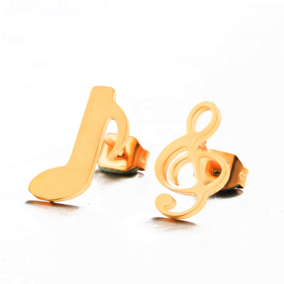 Personnalité Créative Boucles D&#39;oreilles En Alliage Note Asymétrique En Gros display picture 6