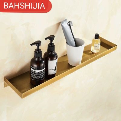 轻奢浴室置物架镜前化妆品收纳架全铜仿古卫浴卫生间壁挂洗漱台