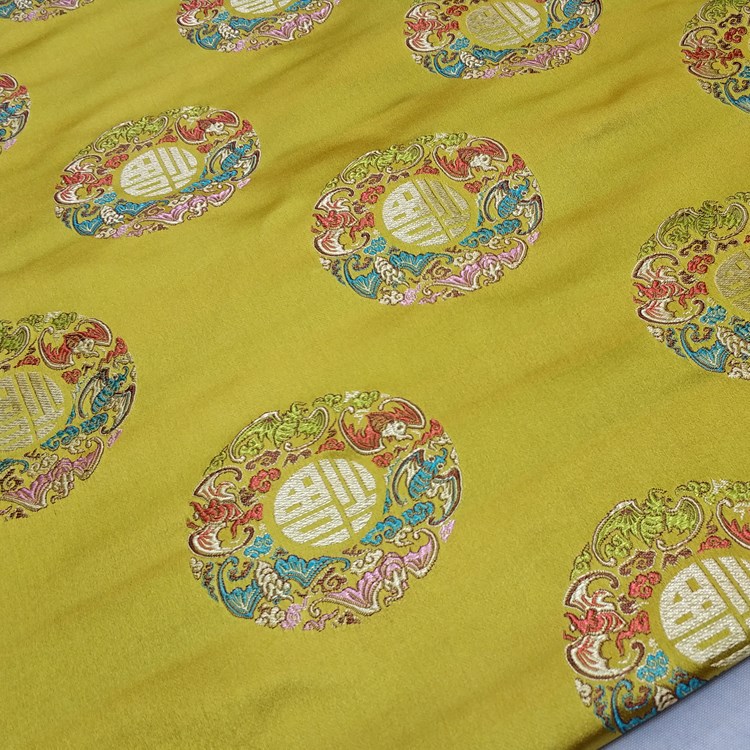 中国风红木家具坐垫抱枕纺丝福团布装饰提花织锦锻真丝绸缎面料