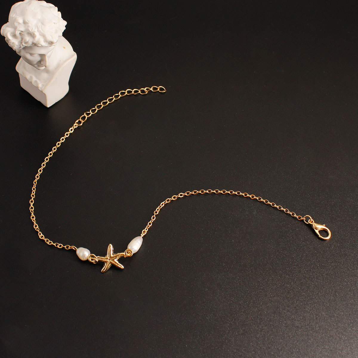 Fashion Star Alloy Plating Artificial Pearls Anklet