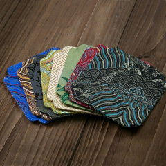 Wholesale manufacturer of brocade cup mats, handmade silk brocade small table flags, fabric tea towels, tea cup mats and accessories, fabric tea set