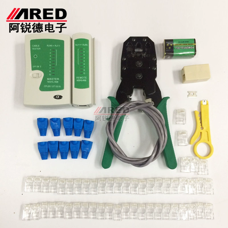 Сетчатый тестер зажимов Хрустальная головка для зачистки проводов оболочка приклада сетевой кабель сетевой инструмент 9 шт. Комбинированный костюм