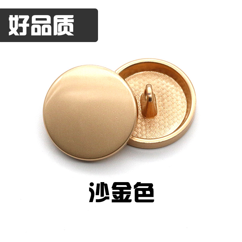 Fuente de la fábrica de metal Botón de metal de calidad de espejo plano hebilla de la moda hebilla de la capa redonda de coser a mano hebilla de pie alto