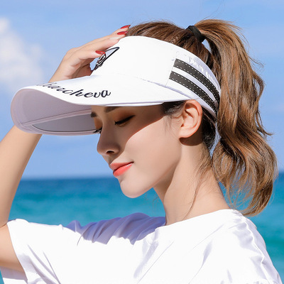 遮阳帽女夏季防晒骑车遮脸防紫外线户外出游空顶帽大沿沙滩太阳帽|ms