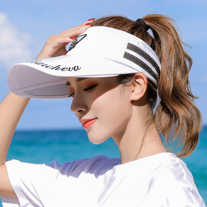 遮阳帽女夏季防晒骑车遮脸防紫外线户外出游空顶帽大沿沙滩太阳帽|ms