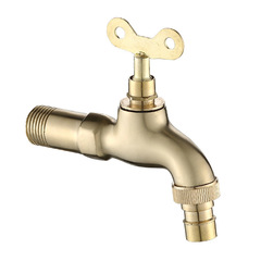 Copper color with key washing machine faucet Fast open water tap for wall-mounted washing machine Faucet Factory wholesale 