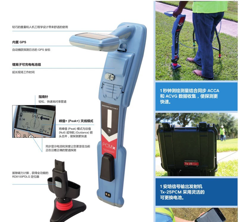 Детектор антикоррозионного слоя для заглубенных труб PCMx в Великобритании Редди Альтернативный PCM