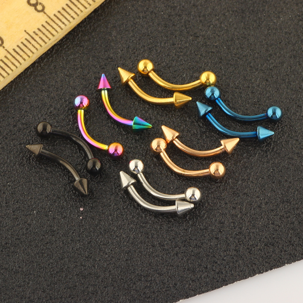 12-Piece Stainless Steel Eyebrow Ring Lip Nose Piercing Jewelry Set - Diamond Shape - Ancient Style detail image 11