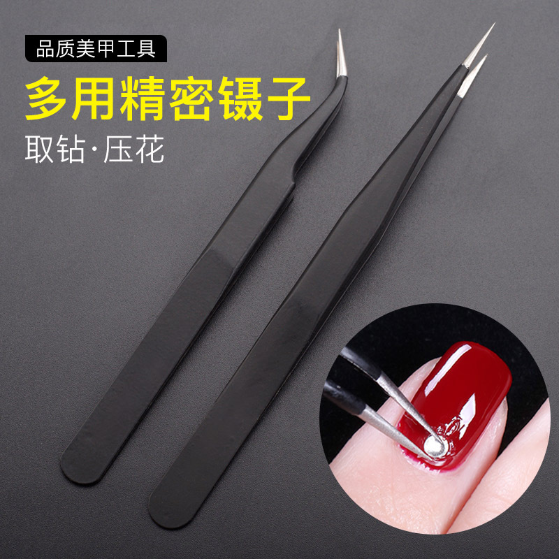 Nail Tools Elbow forceps Manicure Tweezers Rhinestone stickers Nail Jewelry Dedicated wholesale