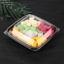 一次性單格果切盒 PET帶蓋沙拉透明塑料拼盤 蔬菜水果方形保鮮盒