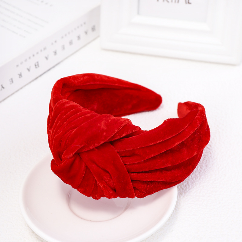 Hair Band Hair Accessories Type Fashion Solid Color Flannel Hair Band 1 Piece