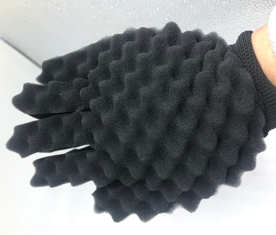 Esponja herramienta de limpieza guantes de pelo rizado negro guantes de modelado esponja de pelo rizado herramientas de peluquería guantes de esponja