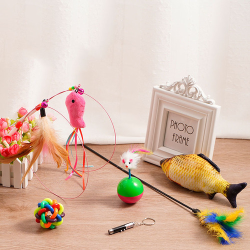 Cat Pet Toys, Wand with Feathers, Mouse, Interactive, Yo-Yo Ball, Cat Mint, Pet Supplies, Dropshipping One Piece