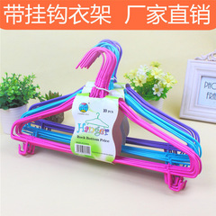 Basic-style clothes hanger with hooks for drying clothes—adult-sized, anti-slip, resin-coated hangers for both garments and pants.