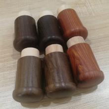 字画书画装裱材料带把仿红木竹节做旧轴头地杆蘑菇裱画轴头