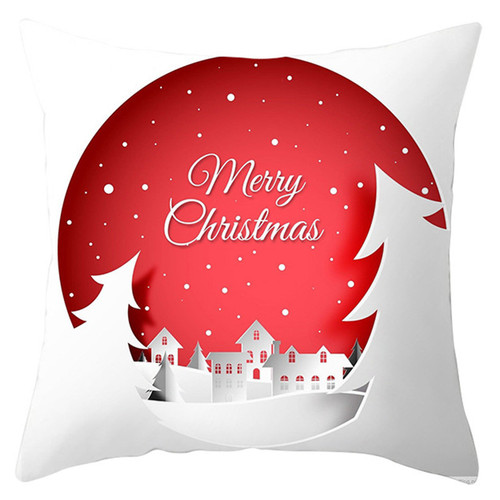 18'' Cushion Cover Pillow Case Christmas elk snowflake series pillow cover holiday home decoration sofa cushion cover