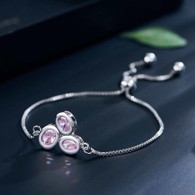 Brand copper adjustable bracelet with zircon
