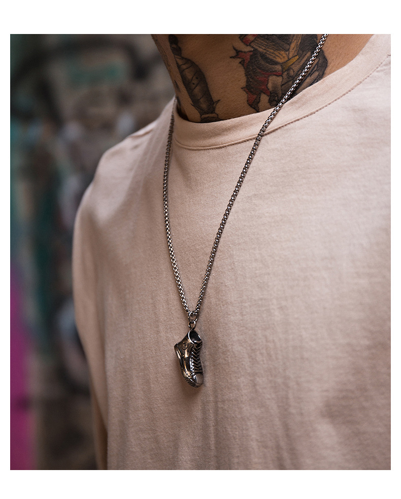 Segeltuch-Schuhe personalisierte Umwelt Souvenir Halskette Zubehör Edelstahl_voghion.com