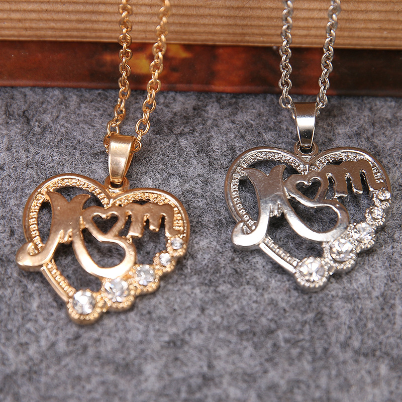 Hot Selling Fashion Trends New Mother's Day Mom Mother Love Hollow Necklace Wholesale Nihaojewelry display picture 7