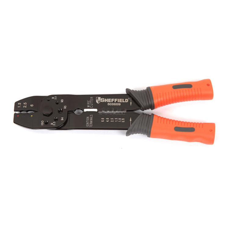 钢盾工具 8寸双色柄压线钳压接钳S035009