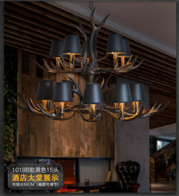 黑色风格吊灯家用客厅装饰灯罩吊灯纯美式浪漫风格餐厅照明灯具