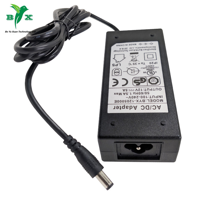 现货12V5A60W 德规TUV/GS认证电源适配器，过EMC EMI辐射传导电源