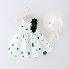 Summer dress, girl's skirt, small princess costume flower-shaped, hat, wholesale