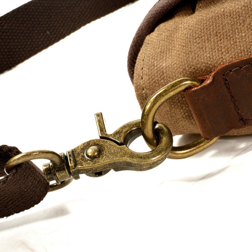 Japanese and Korean style new men's trendy crossbody bag shoulder bag, oil wax canvas with leather casual bag outdoor travel small bag